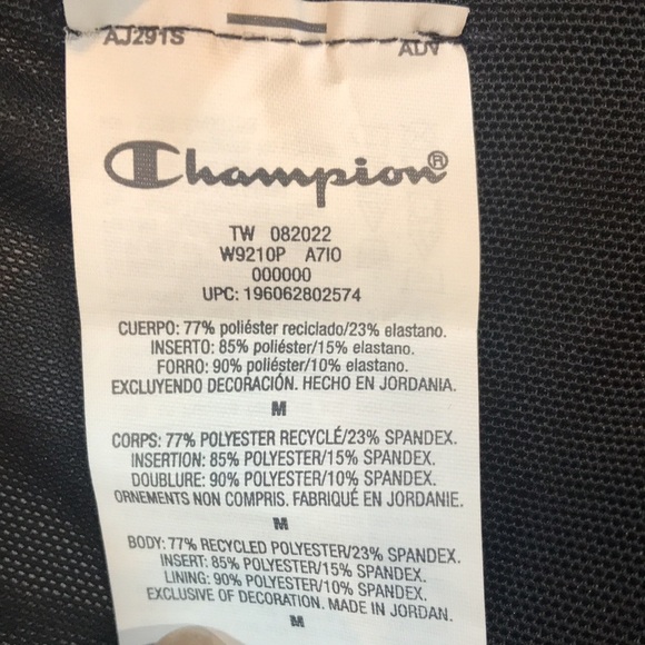 NWT Champion Wicking Anti-Odor Racer Back Black w/Multi- Colors Sports Bra-M - Picture 9 of 11